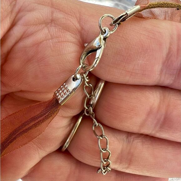 Genuine Geode Slab Necklace Brown & Cream 16" - 18" - Picture 9 of 11